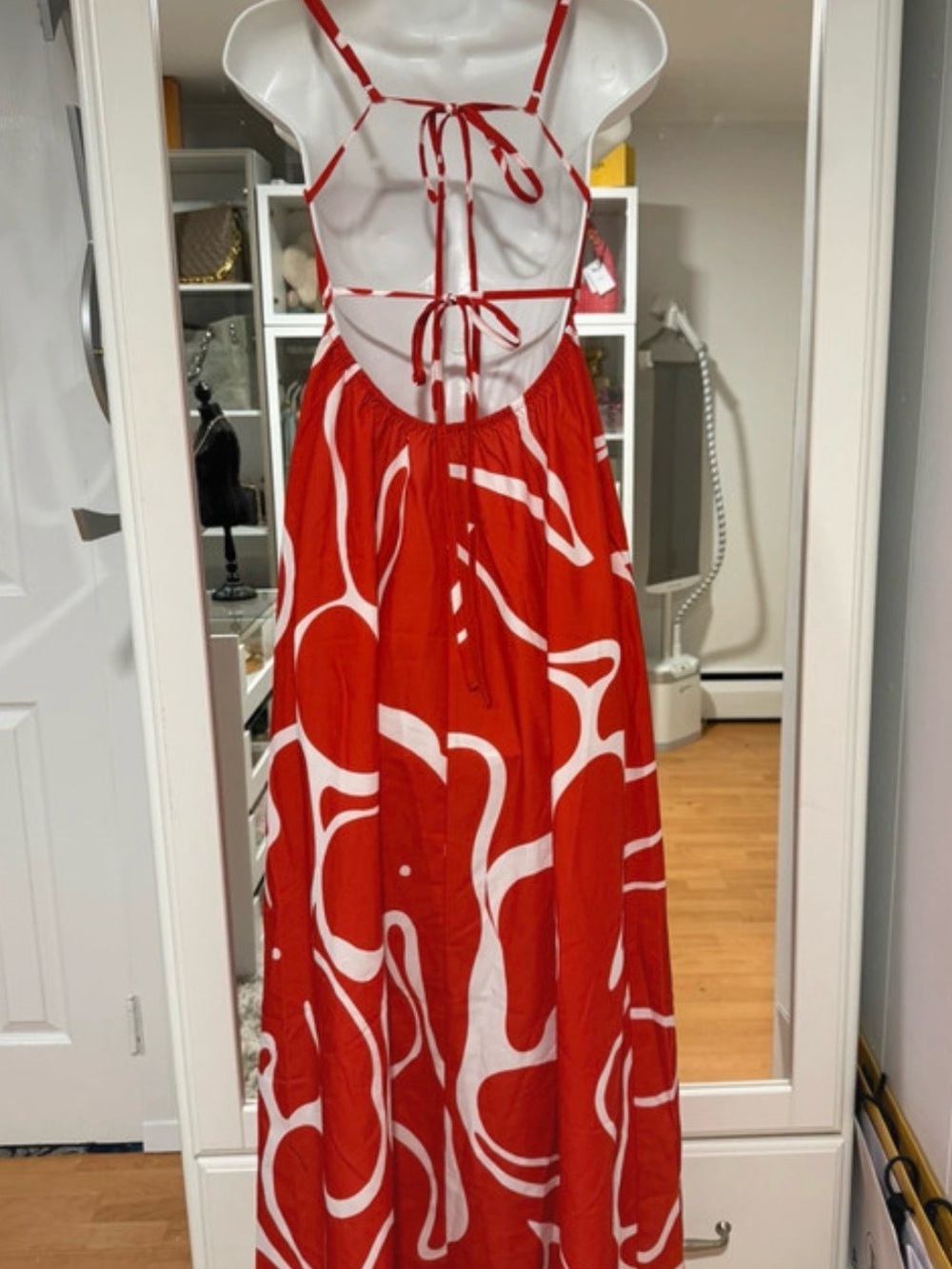 NWT Commense Red & White Maxi Dress - XS - Picture 7 of 10